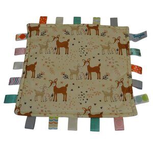 Taggies Mary Meyer Baby Sensory Security Blanket Lovey Fawn Deer Floral Pink